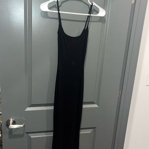 Skims Black Long Slip Dress